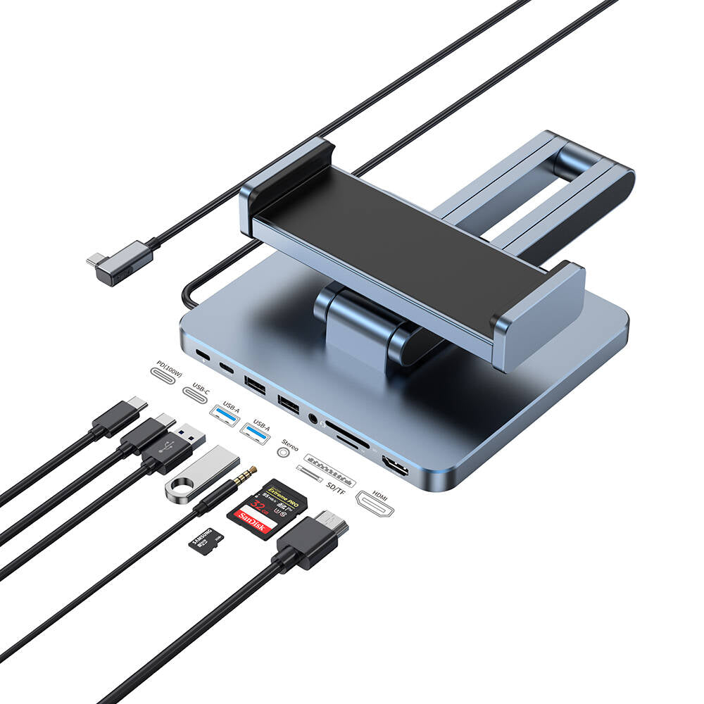 Wiwu AH801 8in1 HDMI (4K@60Hz) Girişli Type-C Hub Bağlantı İstasyonlu Ayarlanabilir Tablet Standı Wiwu AH801 8in1 HDMI (4K@60Hz) Girişli Type-C Hub Bağlantı İstasyonlu Ayarlanabilir Tablet Standı